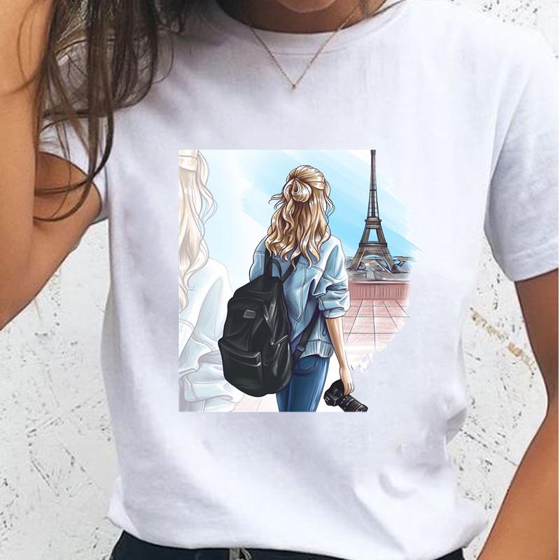 

Женские футболки, акварельная женская футболка, одежда с героями мультфильмов, тренд 90-х годов, милая повседневная рубашка с короткими рукавами, модный топ, футболка с рисунком XL