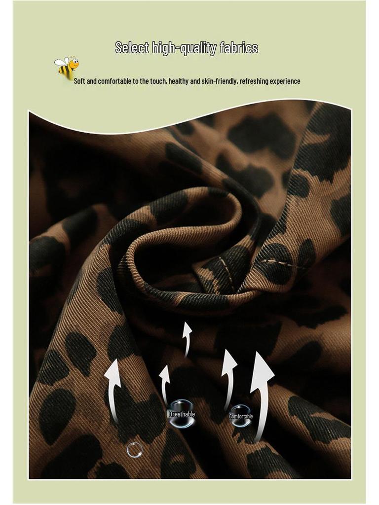 Girls' Stylish Leopard Print Jacket - Autumn 2025 Trend