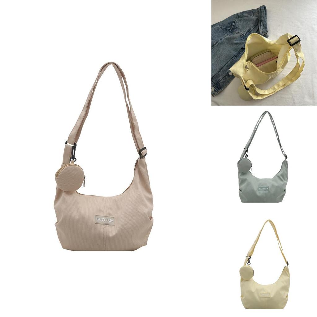 Solid Color Letter Decor Large Capacity Women Crossbody Bag With Coin Purse For Daily Use