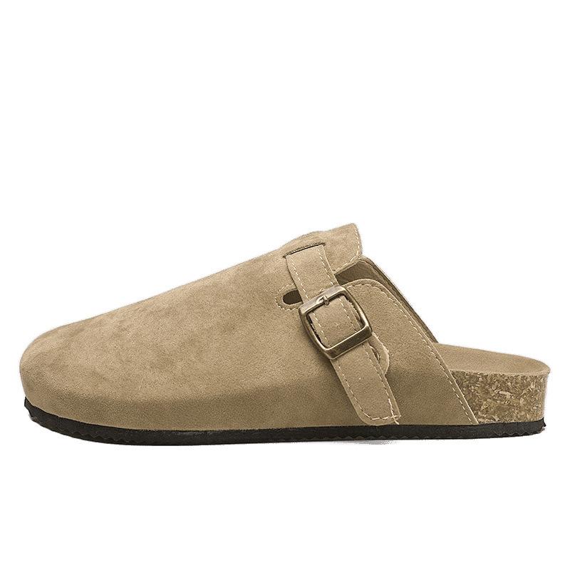 Boken shoes lazy bag head half slippers men and women wear the same style outside cork cool slippers one pedal casual retro slippers