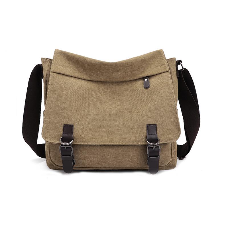 Men's Versatile Canvas Crossbody Bag - Fashionable, Practical, Large Capacity for Business and Street Trends