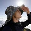 (M, Gray) Men Sun Hat, Camouflage Wide Brim Bucket Hat Sun Protection Hat Summer Cap for Outdoor Camping