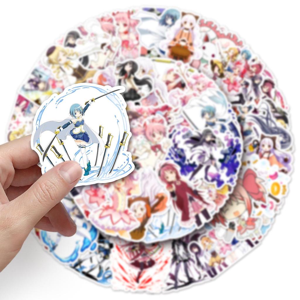 50 Puella Magi Madoka Magica Stickers: Anime Waterproof Journal Decoration & Thermos Cup Stickers