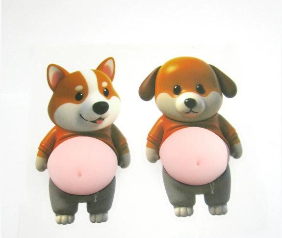 Silicone 3D Cute Puppy Sticker Squeezeable Shiba Inu Phone Case Decoration Children's Birthday Party Favor Festival Supplies