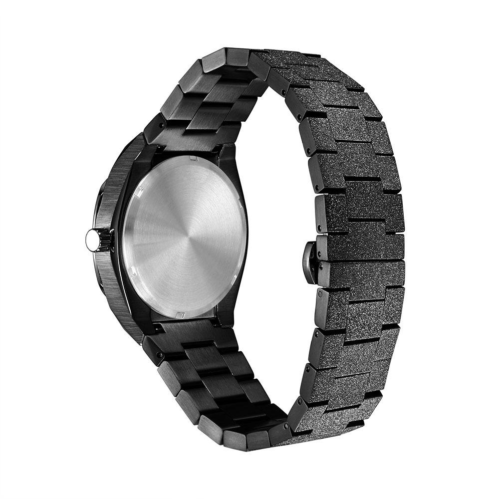 Men's Sandblasted Waterproof Quartz Watch with Luminous Stainless Steel Strap - Precise Timekeeping