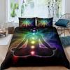 Bohemian King Queen Duvet Cover Yoga Comforter Cover Chakra Meditation Hamsa Eye Bedding Set Exotic Boho Polyester Quilt Cover