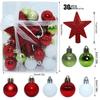 3CM/30PCS Tree Top Star & Small Ball Ornament Set - Holiday Christmas Decoration Gift Box