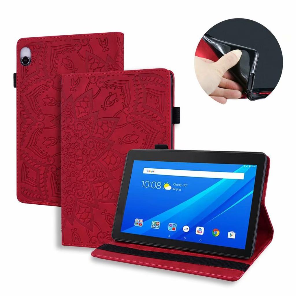 Suitable for Lenovo Tab 10.1-inch 2026 tablet, calf pattern embossed card holder, leather case M10 3rd generation