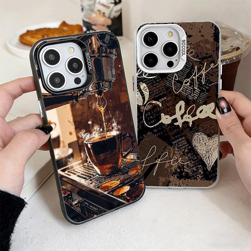 Black Coffee Fashion Style Shockproof Phone Case for iPhone 17 Air 16 16E 15 Pro Max 14 Plus 13 Mini 12 Back Cover Anti Fall Fun