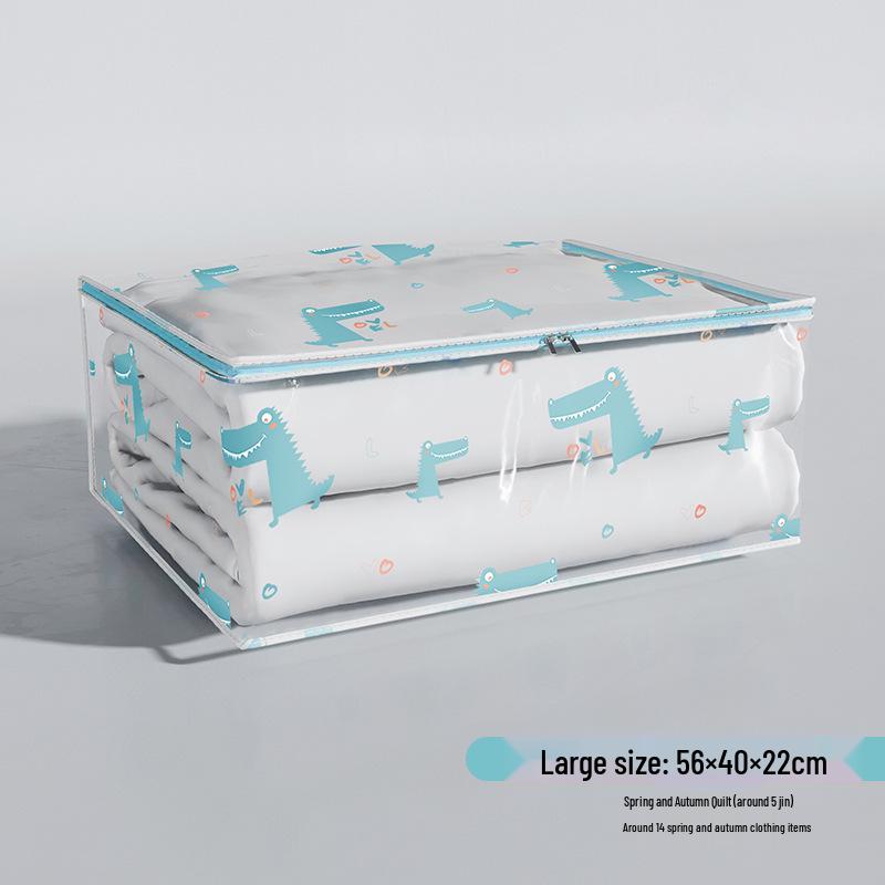 Thickened Transparent Space Bear Quilt Storage Bag - Dustproof, Printed, Large Capacity, 3D Design