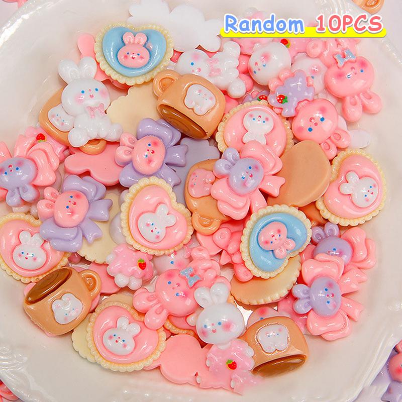 10Pcs Colorful Flower Flatback Resin Cabochons Flower Cabochon Beads For Diy Crafts Jewelry Making Decoration Accessories