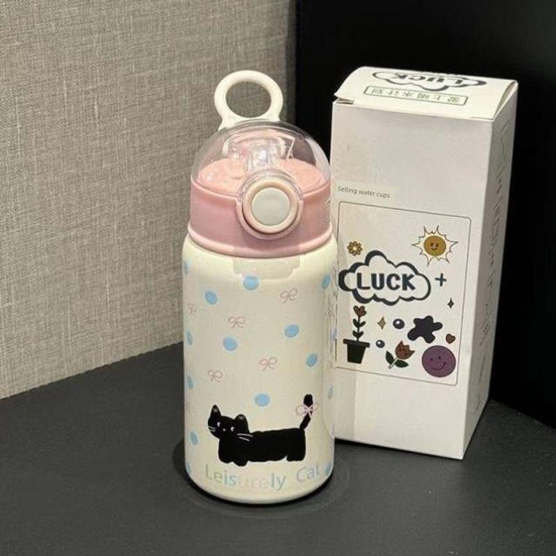 

Large-Capacity Thermos Cup for Women with Good Looks, 2025 New Model, Tea-Water Separation Tea Cup, Portable Cup for Students and Office 2.1L Pink Minimalist Cat-500Ml-W48