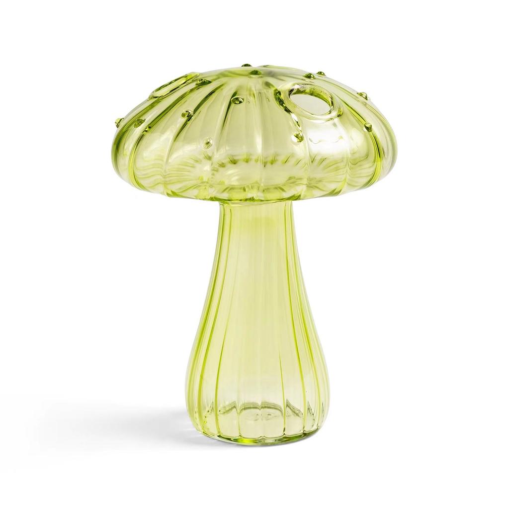 Mushroom Shape Vase Cute Decorative Glass Mushroom Hydroponic Flower Vase for Home Living Room Decoration