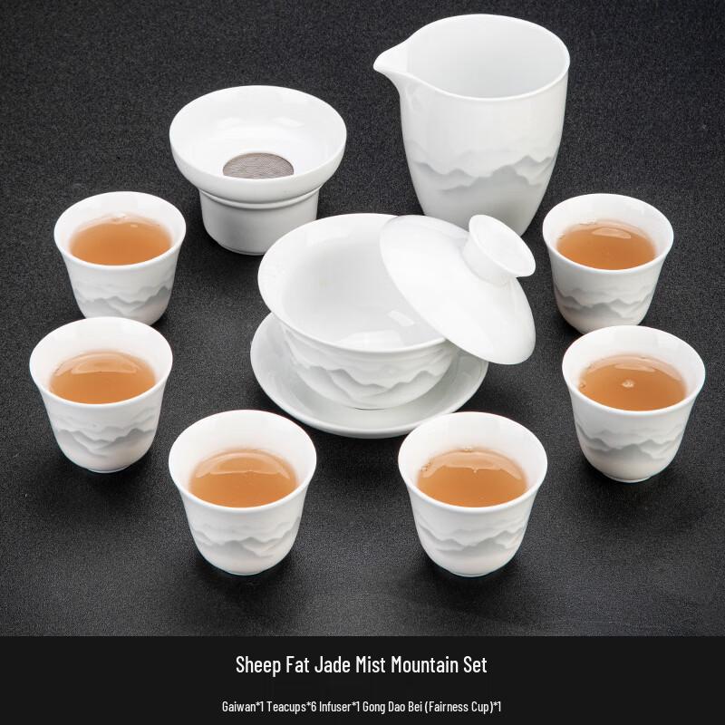 

Mutton Fat Jade Ceramic Kung Fu Tea Set