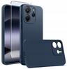 Case for Xiaomi Redmi NOTE 14 5G SILICONE BACK MATT NAVY BLUE + Glass