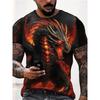 Summer Street Style Fashion Men's T-shirt Urban Everyday Casual Short-sleeved Top 3D Dragon Print Men's Outdoor T-shirt