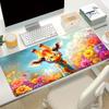 Cute Rainbow Giraffe Large Extended Gaming Mouse Pad Non Slip Desk Mat Bright Color Flower Pattern Keyboard Mouse Pad For Laptop