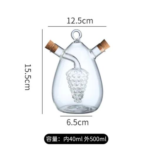 Küchenvorratsbehälter Glas Ölflasche Essigtopf Mehrzweck-Gewürzflasche/einzigartiges doppelwandiges Design Trinkflasche