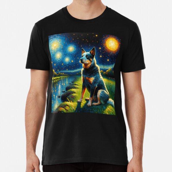 

Starry Night Australian Cattle Dog Van Gogh Lover TShirt Made in Australia Unisex T-Shirt XXXXL