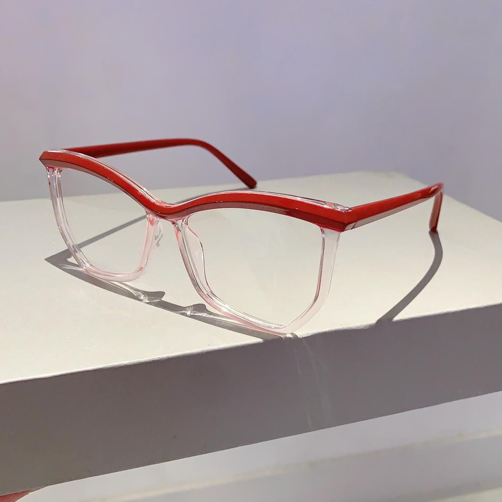 Irregular Rim Non-Prescription Eyeglasses  New In Stylish Trendy Design Oversized Blue Light Blocking Women Eyewear