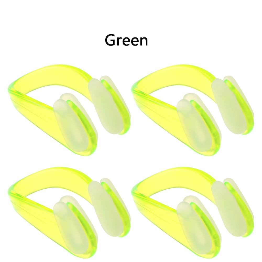 

4PCS Small Size 6 Colors Silicone Soft Swimming Nose Clip Swim Earplug Pool Waterproof Earplug Suit Accessories For Adult Kids зелёный