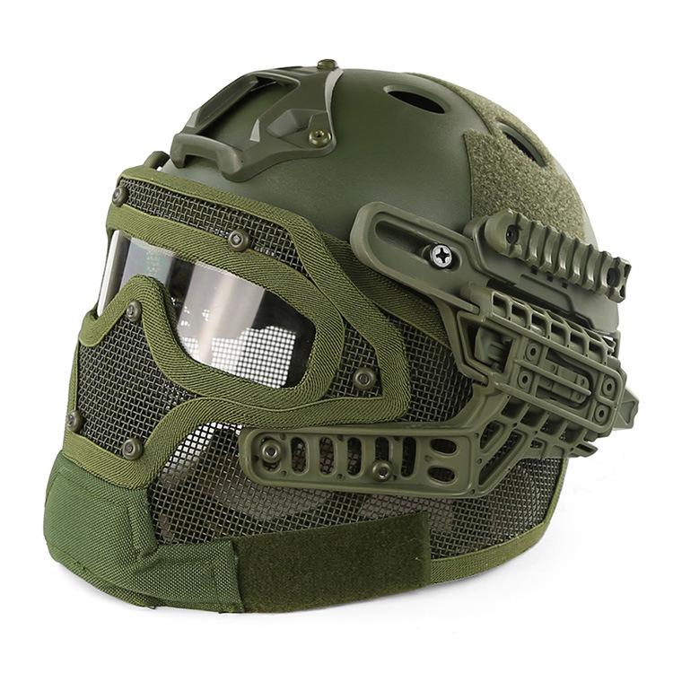 FAST PJ Helmet Mask Integrated Tactical Helmet Head-wrapped Protective Outdoor Cycling Helmet