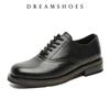Men Korea Leather Thin Sole Oxfords Lace Up For Male Derby Shoes Casual Loafers Mens Round Toe Formal Dress Shoes