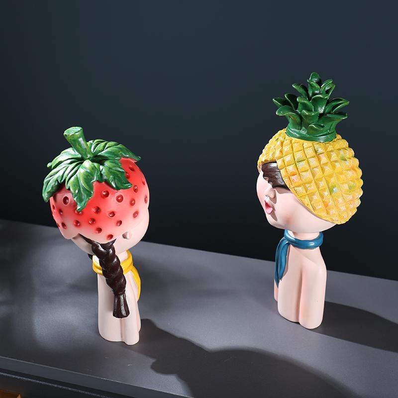 Nordic Flower Head Character Resin Adornments Home Livingroom Desktop Figurines Crafts Office Coffee Table Ornaments Decoration