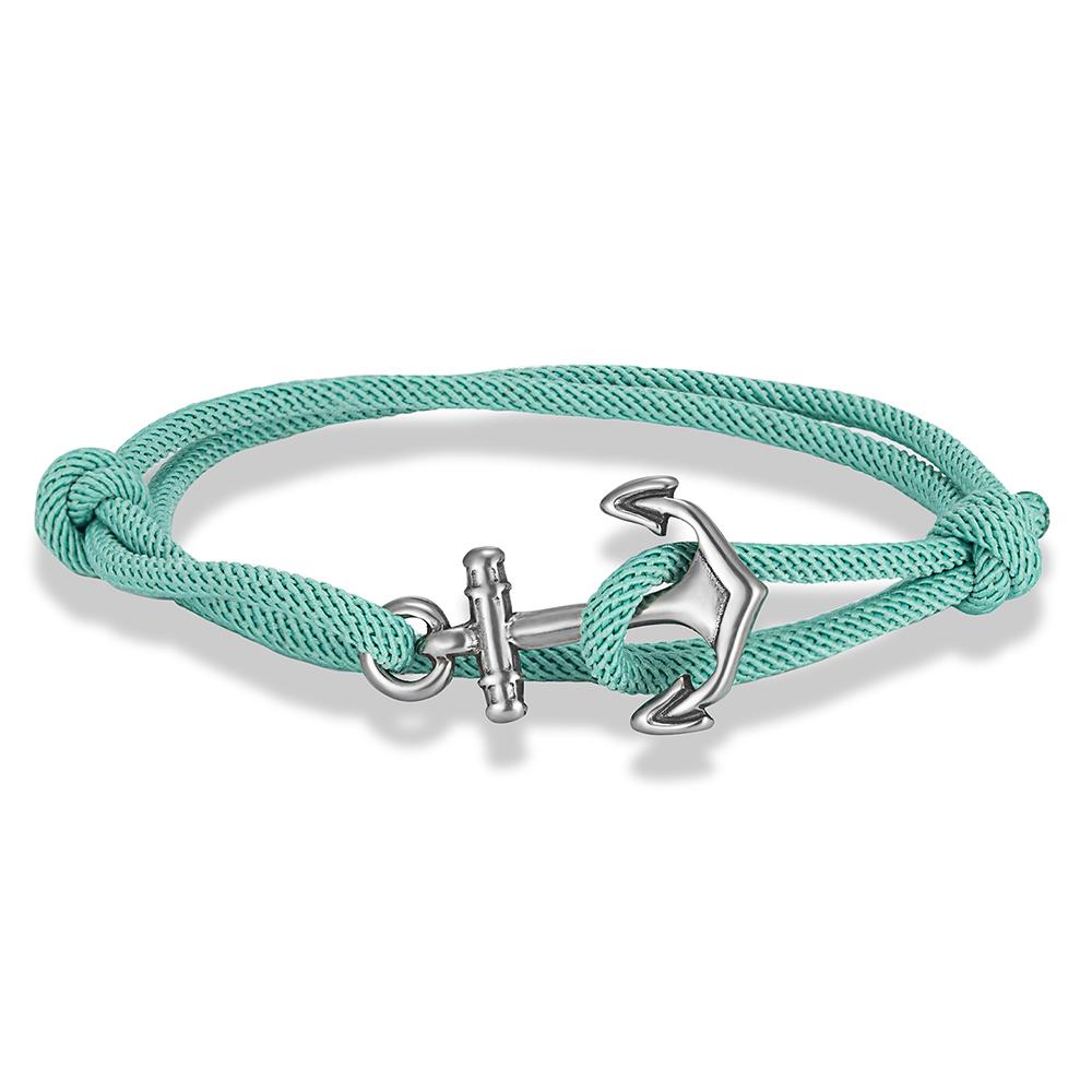 Nautical Men Anchor Bracelet Handmade Adjustable Surfering Rope Braslet Unfading 3mm Thin String Braclet Homme