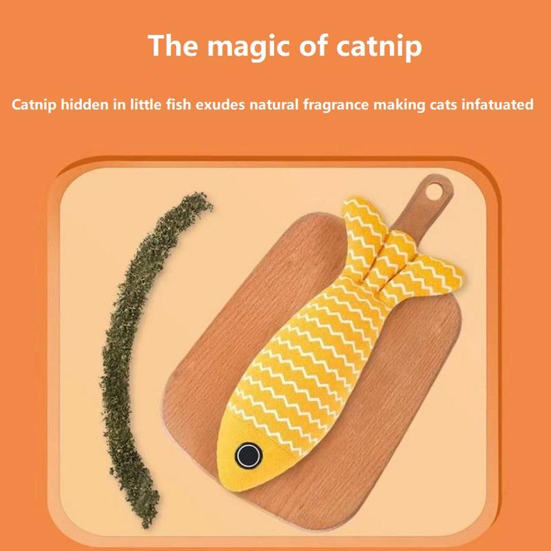 3PCS Fish Catnip Toys Games for Cats Catnip Toys Interactive Cat Chew Toy Cat Pillow Exercise Kicker Toys for Indoor Cat