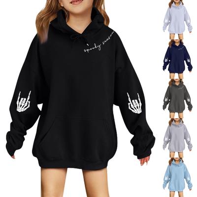 Fashionable Boys And Girls Hooded Halloween Small Print Children's Pullover Tops