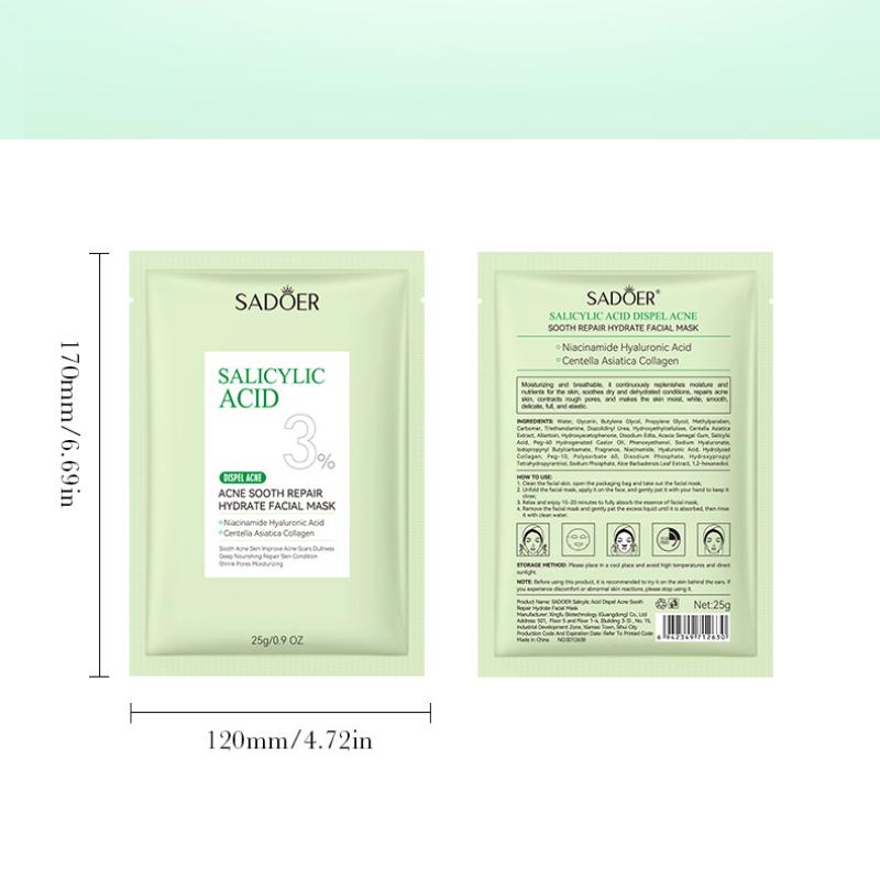 Salicylsäure Maske SADOER Akne Entfernung Beruhigend Verjüngend Feuchtigkeitsspendend Akne Entfernungsmaske