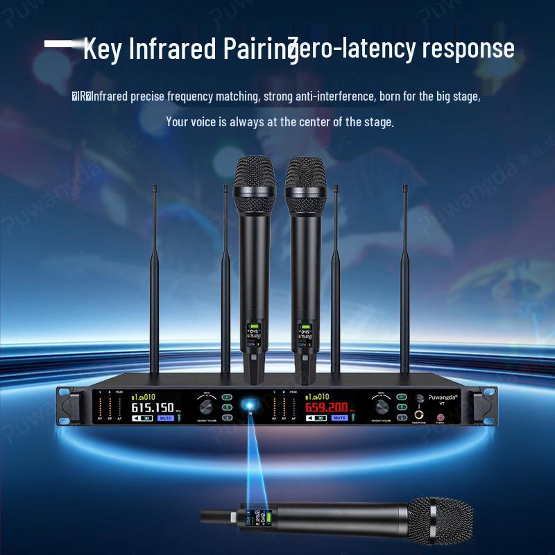 Two-in-One True Diversity Wireless Microphone for Professional Stage, Conference, Outdoor, Indoor, and Entertainment Use