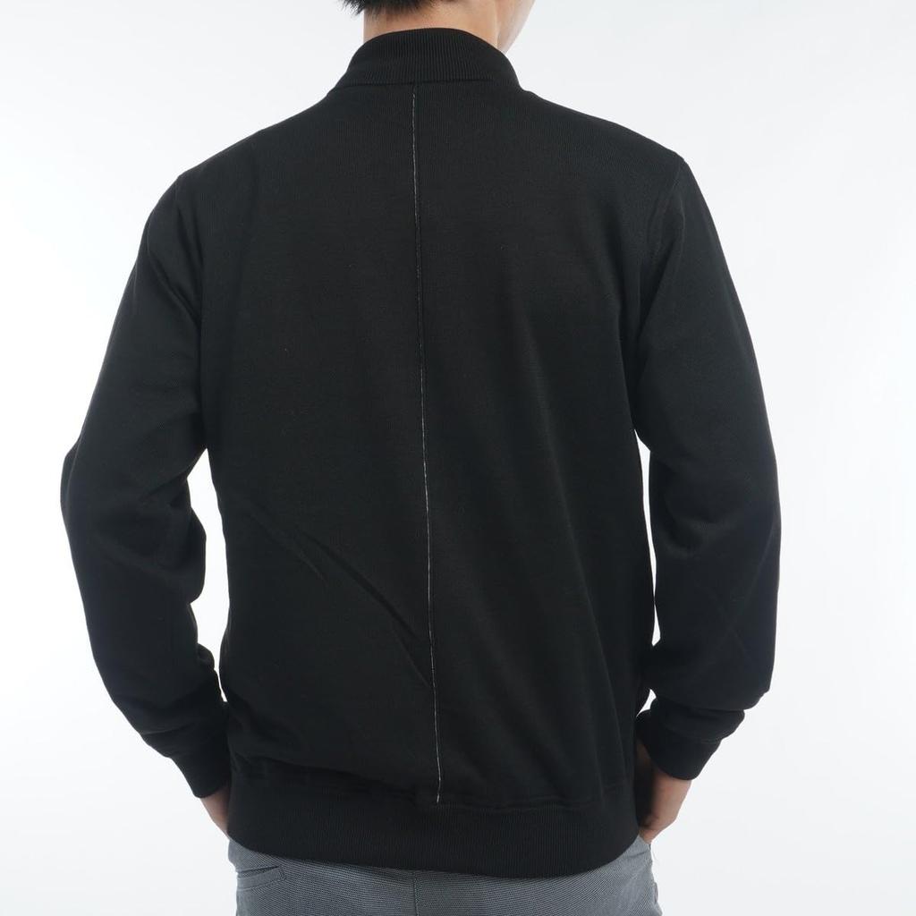 [Pin Apparel] Men's Long Sleeve Full Zip Knit (Reversible)  Golf Outerwear  621-4270003 010Black 3L