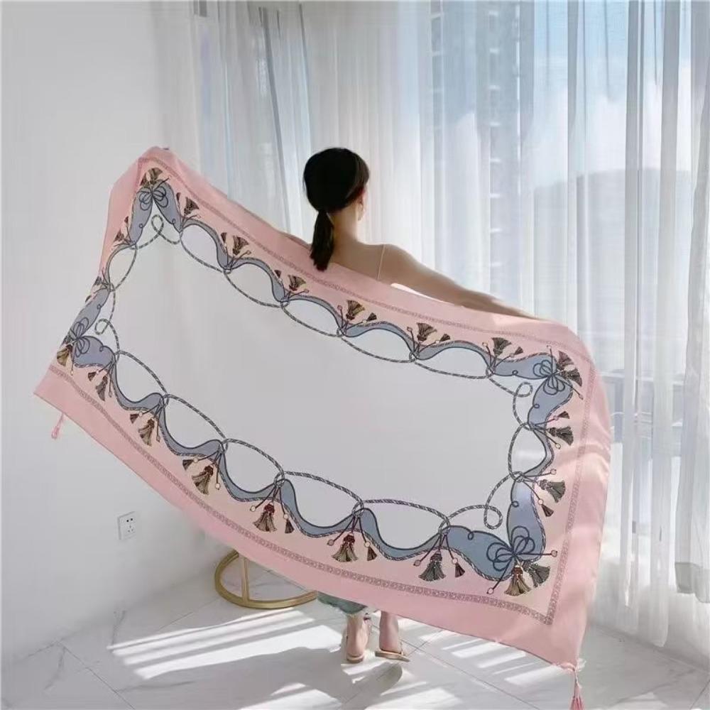 Chaka Salt Lake Great Northwest Tourism Ethnic Style Scarf Silk Scarf Women'S Summer Seaside Beach Shawl Sunscreen Thin