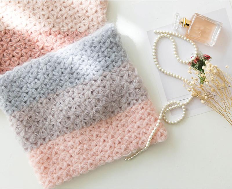 Mohair Fine Wool Yarn Knitting Sewing Thread Soft Skin-friendly Crochet for Sweater Scarf Shawl