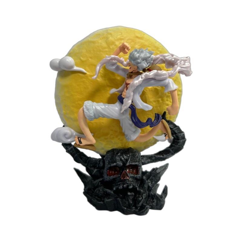 One Piece GK Nika Luffy Onigashima Mond Anime Statue Leuchtende Nachtlicht Figur Modell Mini 14cm