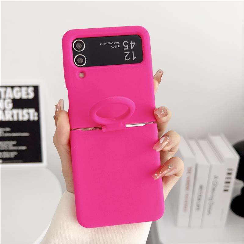 For Samsung Galaxy Z Flip 6 5 4 3 2 1 Case Offical Liquid Silicone Case With Finger Ring Shockproof Cover ForZ Flip 5 Soft Cases