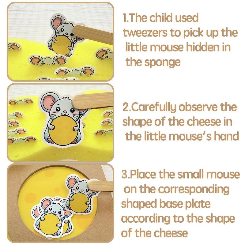 Maus und Käse Zuordnungsspiel Spielzeug Montessori Frühpädagogik Formerkennung Puzzle Feinmotorik Training für Kleinkinder Geschenk