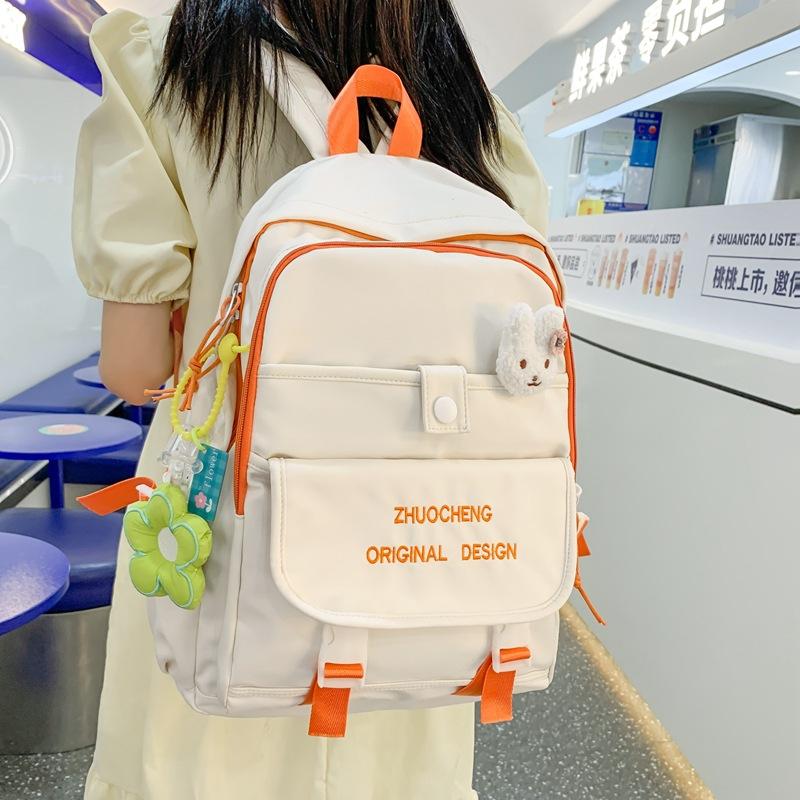 Student Backpack, Anti-splashing Nylon Schoolbag, New Harajuku Large-capacity Casual High School Student Backpack