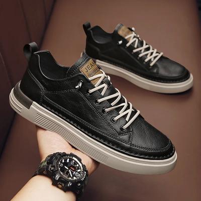 2024 Men's Sneakers Platform Slip On Casual Shoe for Men Leather Sneakers New Comfort Flat Shoes Spring Men's Loafers Classic