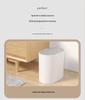 High-Gloss Flip Lid Slim Trash Can for Kitchen & Bathroom