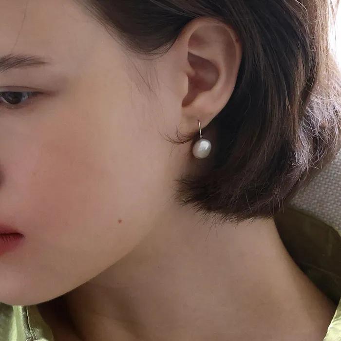 [freshwater pearl] Baroque Pearl Drop Earring