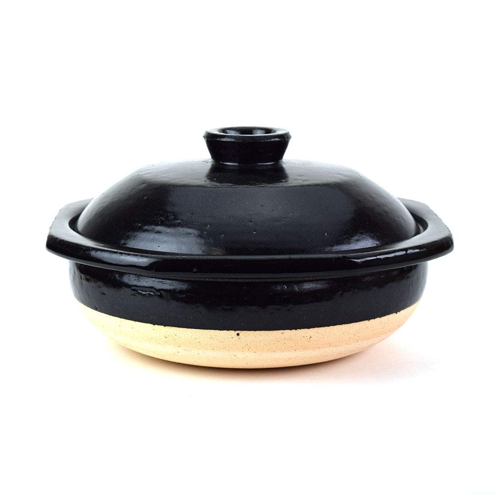 

Yamasho Pottery Earthenware Pot, Size 9, Square Rim, Black, 2000ml, Serves 4-5 People, Hang Out, Shigaraki Ware, Made in Japan, HG-S9b