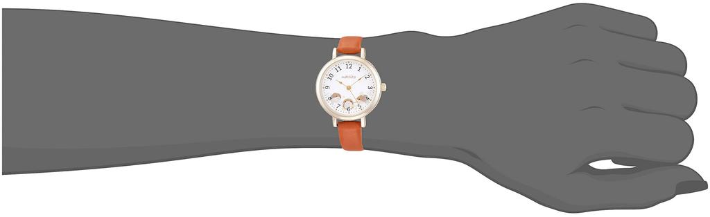 Fieldwork Yurun Analog Watch with Animal Hedgehog Leather Brown Print, Strap, ASS155-4, Women's,