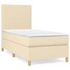 3142142 vidaXL Divan Bed and Mattress Cream 90x190 Cm Fabric