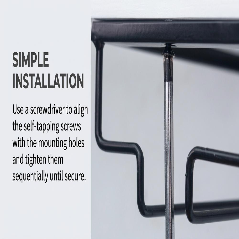 3 Rows Wine Holder Under Cabinet Wine Hanger Table Decoration Wine Shelf Bar