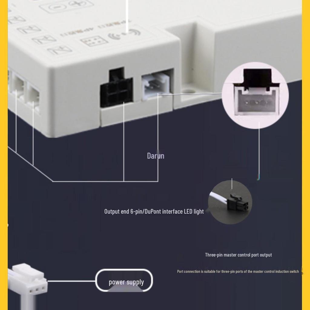 LED Strip Light with Induction Control for Wine Cabinets and Wardrobes, DuPont Interface, 12V Transformer Included