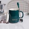 Coffee Cup Mug with Lid Spoon Teacup Female Student Korean Couple Cup Ceramic Household Cute