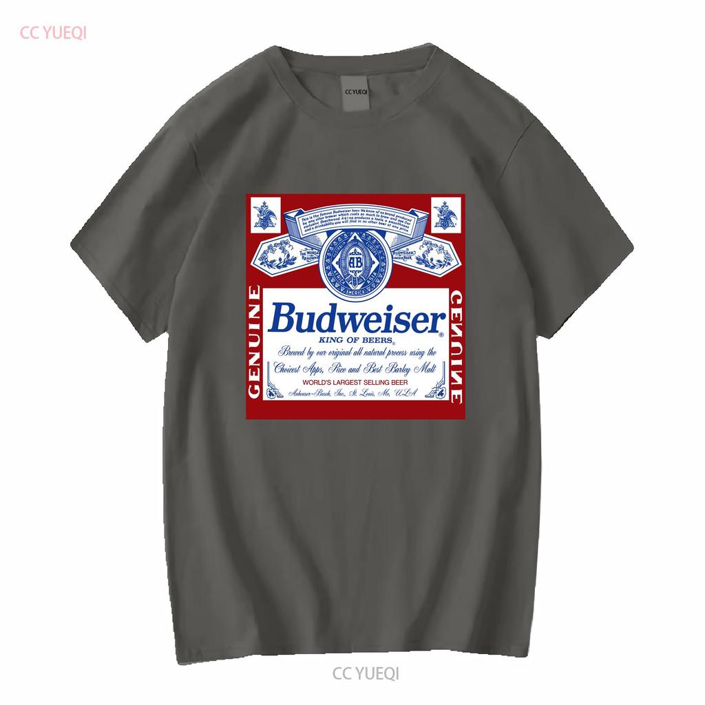 Officially Licensed Budweiser T Shirt Vintage Washed Designer Clothes Streetwear Casual Unisex Breathable Slightly Stretched